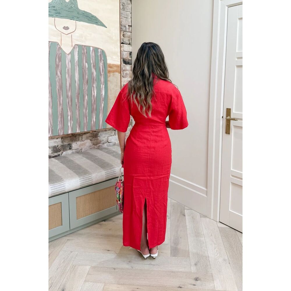 ✨SNEAKY LINK Lefka Midi Red Sz Large Dress✨ - Picture 8 of 16